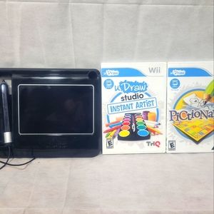 Wii u draw tablet and 2 games